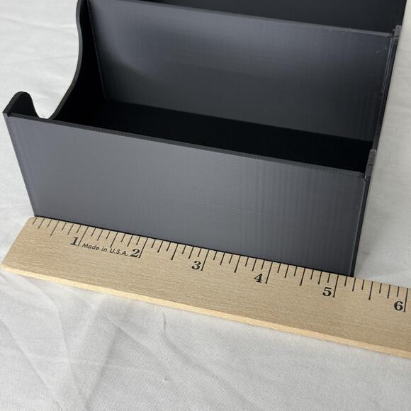 3 Tier Black Desktop Shelf Stand Small Display Organizer Holder Lattice Back - Picture 6 of 7